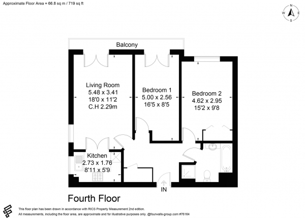 Floor Plan Image for 2 Bedroom Retirement Property for Sale in Connaught Court, Windsor