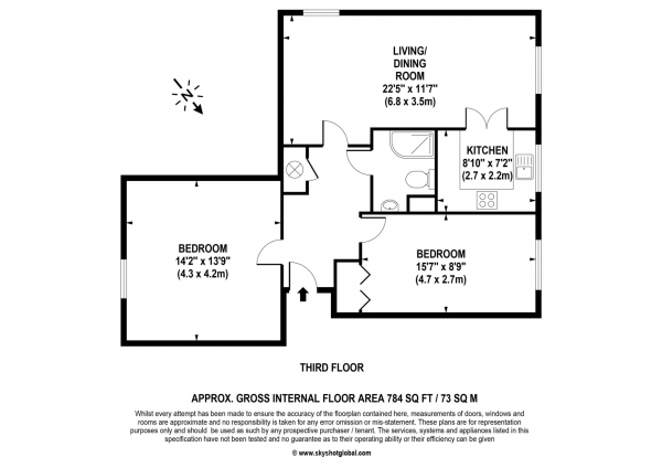 Floor Plan Image for 2 Bedroom Retirement Property for Sale in Greenwood Court, Epsom