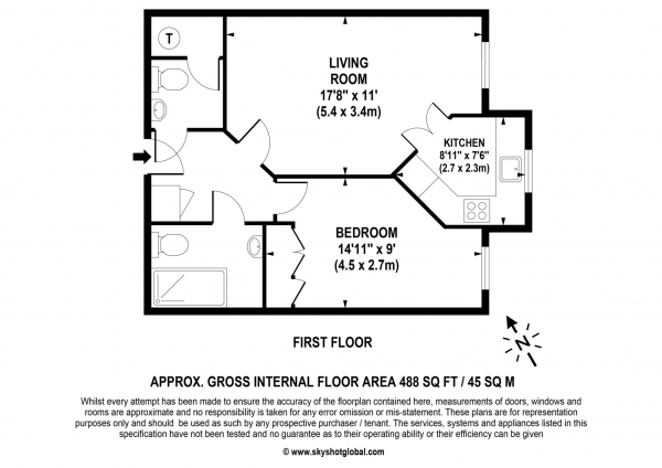 Floor Plan Image for 1 Bedroom Retirement Property for Sale in Royston Court, Hinchley Wood