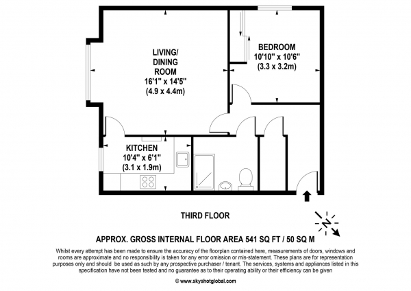 Floor Plan Image for 1 Bedroom Retirement Property for Sale in Cloister House, London