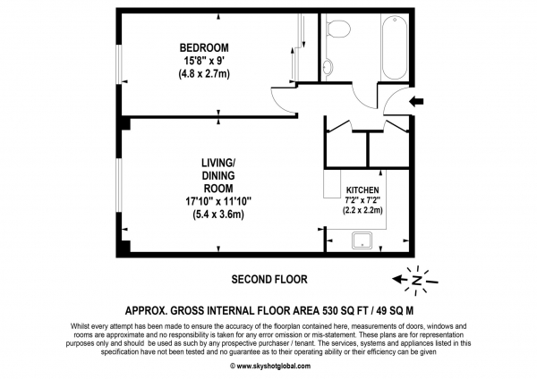 Floor Plan Image for 1 Bedroom Retirement Property for Sale in Andridge Court, Wimbledon