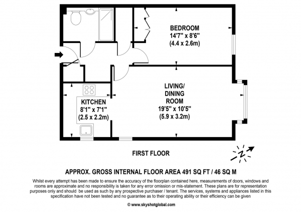 Floor Plan Image for 1 Bedroom Retirement Property for Sale in Kingston Lodge, New Malden