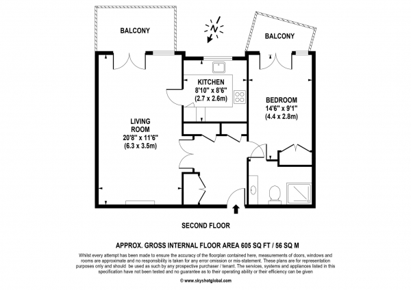 Floor Plan Image for 1 Bedroom Retirement Property for Sale in Oatlands Drive, Weybridge