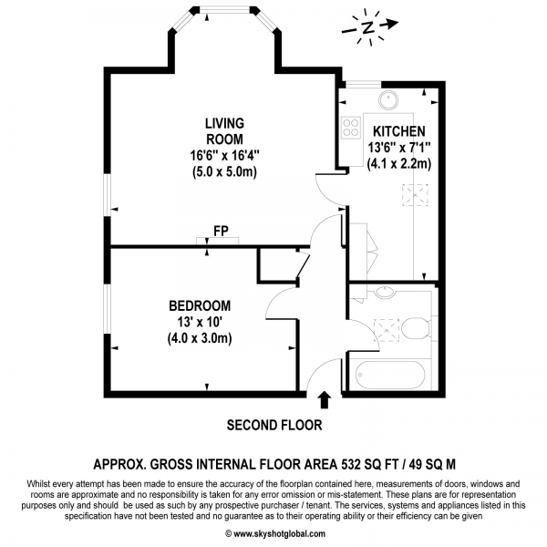 Floor Plan Image for 1 Bedroom Retirement Property for Sale in Mayfield Road, Weybridge