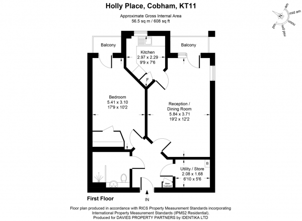 Floor Plan Image for 1 Bedroom Retirement Property for Sale in Holly Place, Cobham