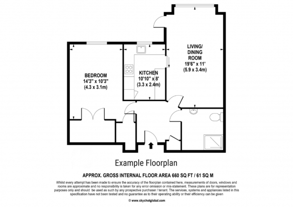 Floor Plan Image for 1 Bedroom Retirement Property for Sale in Udney Park Road, Teddington