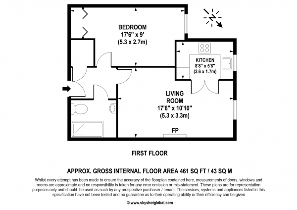 Floor Plan Image for 1 Bedroom Retirement Property for Sale in Frimley Road, Camberley