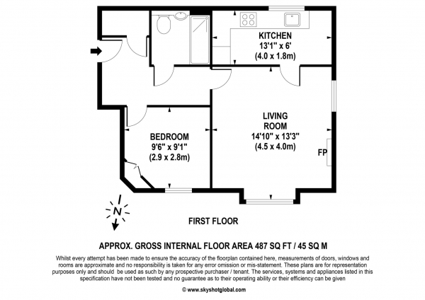 Floor Plan Image for 1 Bedroom Retirement Property to Rent in Firwood court, Camberley