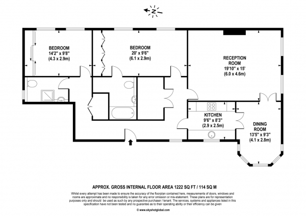 Floor Plan Image for 2 Bedroom Retirement Property for Sale in Victoria Place, Esher Park Avenue, Esher