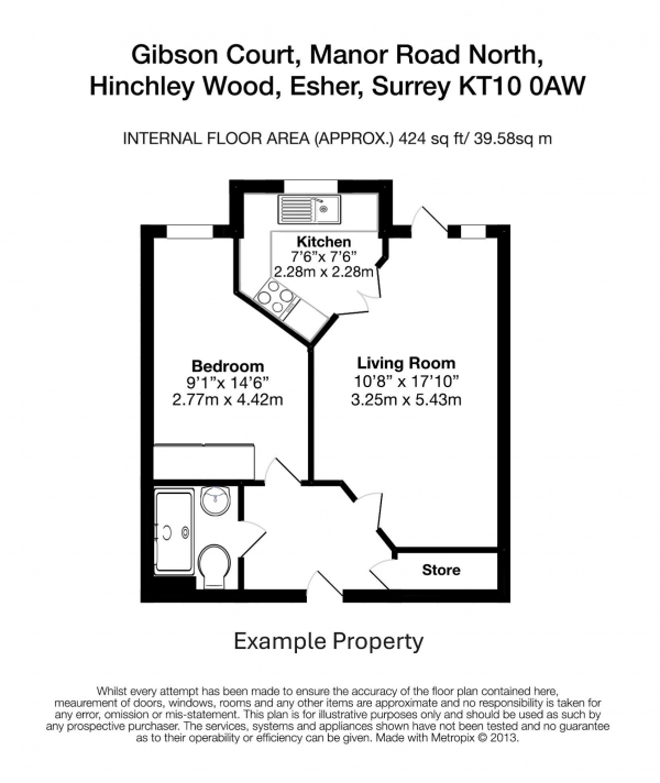 Floor Plan Image for 1 Bedroom Retirement Property for Sale in Manor Road North, Esher