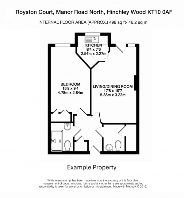 Floor Plan Image for 2 Bedroom Retirement Property for Sale in Manor Road North, Esher