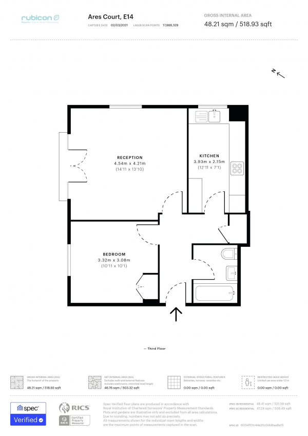 Floor Plan Image for 1 Bedroom Flat for Sale in Ares Court Cyclops Wharf Homer Drive