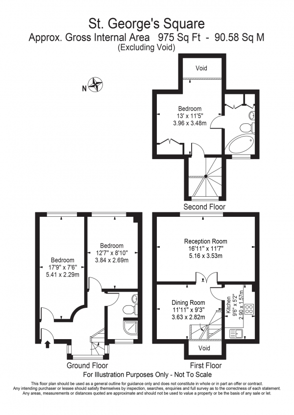 Floor Plan Image for 3 Bedroom Property for Sale in St Georges Square Narrow Street Limehouse
