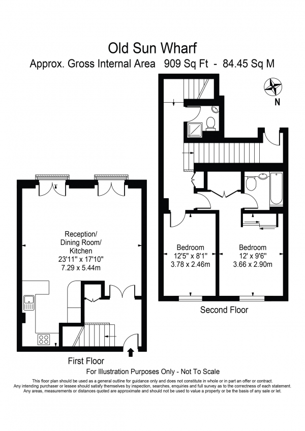 Floor Plan Image for 2 Bedroom Apartment to Rent in Old Sun Wharf Narrow Street Limehouse E14