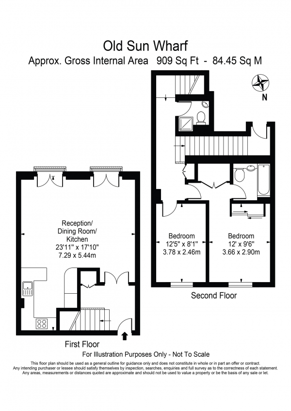 Floor Plan Image for 2 Bedroom Apartment for Sale in Old Sun Wharf Narrow Street Limehouse E14