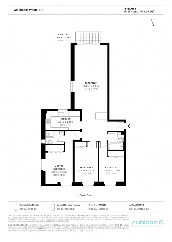 Floor Plan Image for 3 Bedroom Flat for Sale in Chinnocks Wharf Narrow Street Limehouse