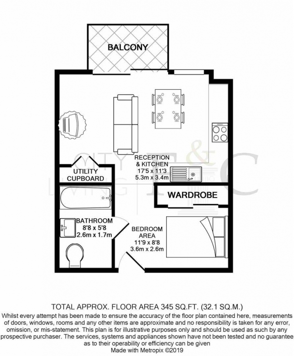 Floor Plan Image for Apartment to Rent in Marner Point Jefferson Plaza E3