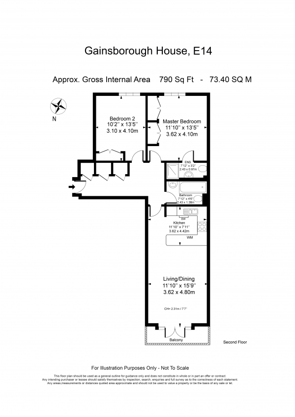 Floor Plan Image for 2 Bedroom Apartment for Sale in Gainsborough House Victory Place