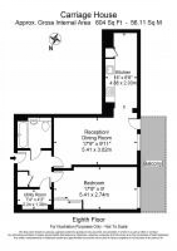 Floor Plan Image for 1 Bedroom Apartment for Sale in Carriage House City North Place