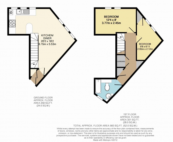 Floor Plan Image for 2 Bedroom Maisonette to Rent in Spirit Quay, Wapping, E1W