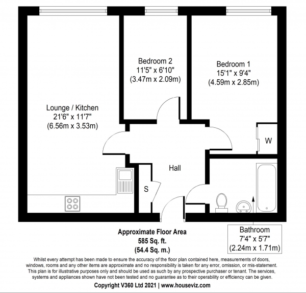 Floor Plan Image for 2 Bedroom Apartment for Sale in Longbridge Road, Dagenham, RM8