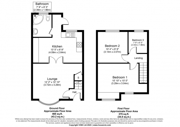 Floor Plan Image for 3 Bedroom Terraced House for Sale in Oval Road North, Dagenham, RM10