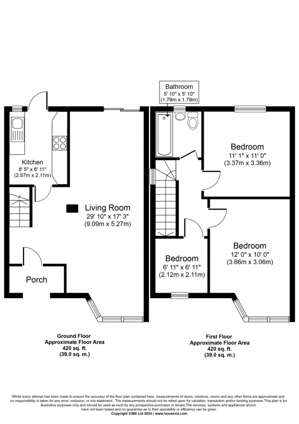 Floor Plan Image for 3 Bedroom Semi-Detached House for Sale in Rosemary Gardens, Dagenham