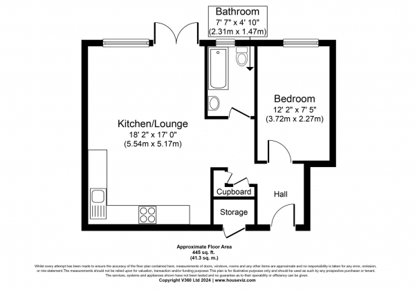 Floor Plan Image for 1 Bedroom Flat for Sale in Howard Road, Barking, IG11