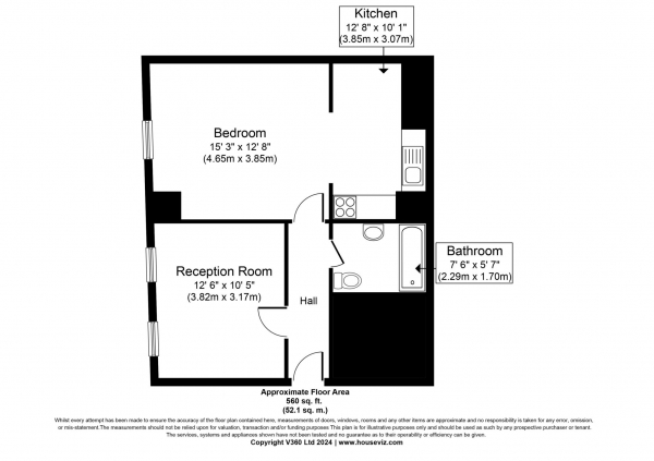 Floor Plan Image for 1 Bedroom Flat for Sale in Barking Road, Newham