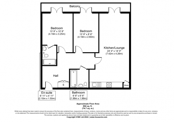 Floor Plan Image for 2 Bedroom Apartment for Sale in Elgin House, Romford