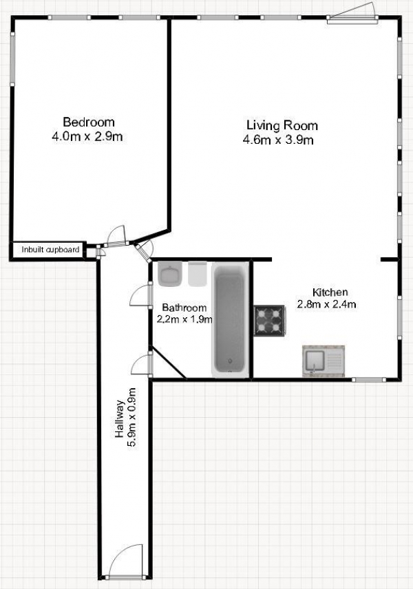 Floor Plan Image for 1 Bedroom Apartment for Sale in Pettacre Close, Thamesmead West, SE28 0PB