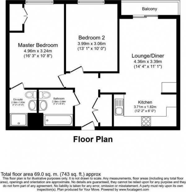 Floor Plan Image for 2 Bedroom Apartment for Sale in Warrior Close, Thamesmead West, SE28 0NL