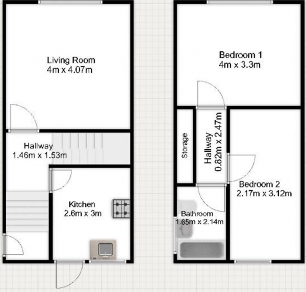 Floor Plan Image for 2 Bedroom Maisonette to Rent in Manthorp Road, Plumstead, SE18 7TA