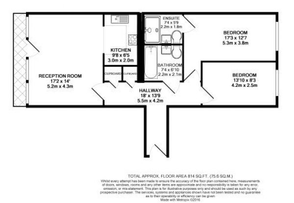 Floor Plan Image for 2 Bedroom Apartment for Sale in Warrior Close, London, SE28 0NL