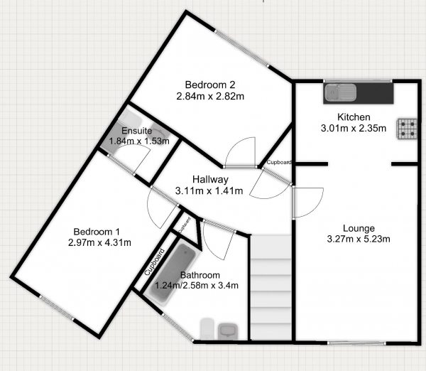 Floor Plan for 2 Bedroom Maisonette for Sale in Waterside Close, West Thamesmead, SE28 0GS, West Thamesmead, SE28, 0GS - Guide Price &pound260,000