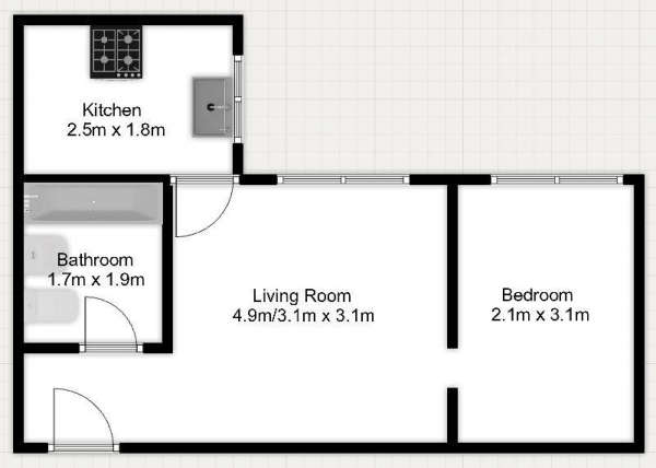 Floor Plan Image for 1 Bedroom Apartment for Sale in Ruston Road, King Henrys Wharf, SE18 5QX