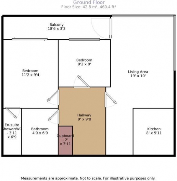 Floor Plan Image for 2 Bedroom Apartment for Sale in Maritime House, Greens End, Woolwich, SE18 6HB