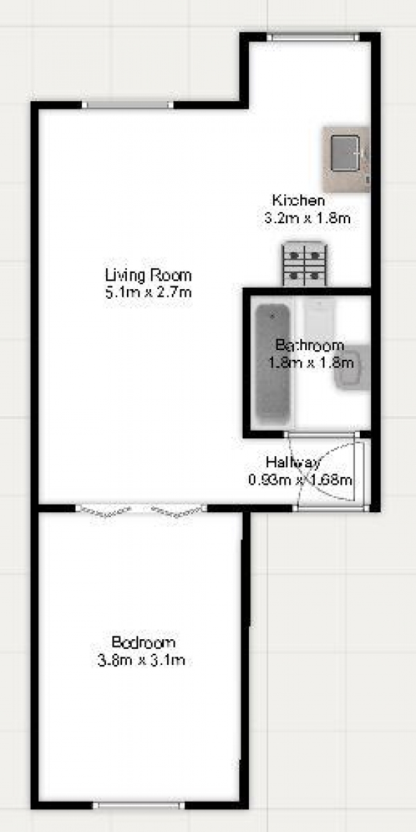 Floor Plan for 1 Bedroom Apartment to Rent in Garrick House, Carrington Street, W1J 7AF, Carrington Street, W1J, 7AF - £577 pw | £2500 pcm