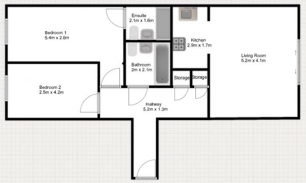 Floor Plan for 2 Bedroom Apartment for Sale in Miles Close, Thamesmead West, SE28 0NJ, Thamesmead West, SE28, 0NJ -  &pound280,000