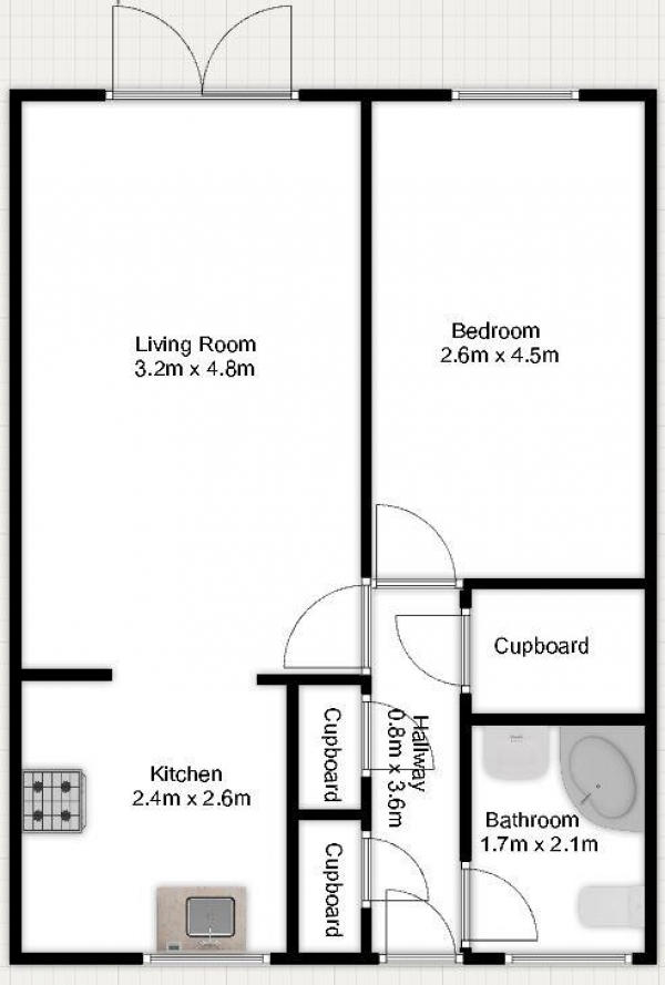 Floor Plan Image for 1 Bedroom Apartment for Sale in Wren Path, West Thamesmead, SE28 0DX