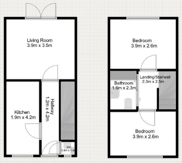 Floor Plan Image for 2 Bedroom Property for Sale in Hill View Drive, Thamesmead West, SE28 0LH