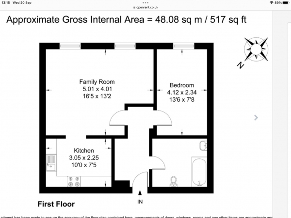 Floor Plan Image for 1 Bedroom Apartment for Sale in Connaught Mews