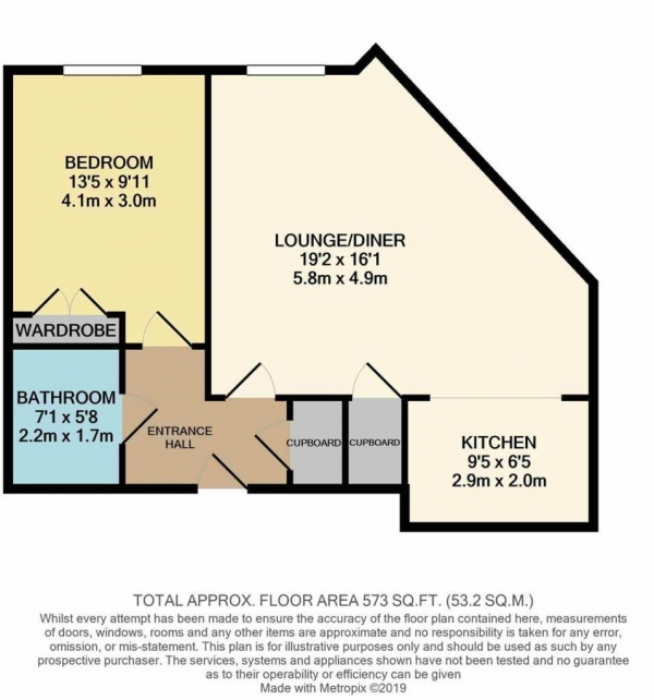 Floor Plan Image for 1 Bedroom Apartment for Sale in Pettacre Close, Thamesmead West, SE28 0PB