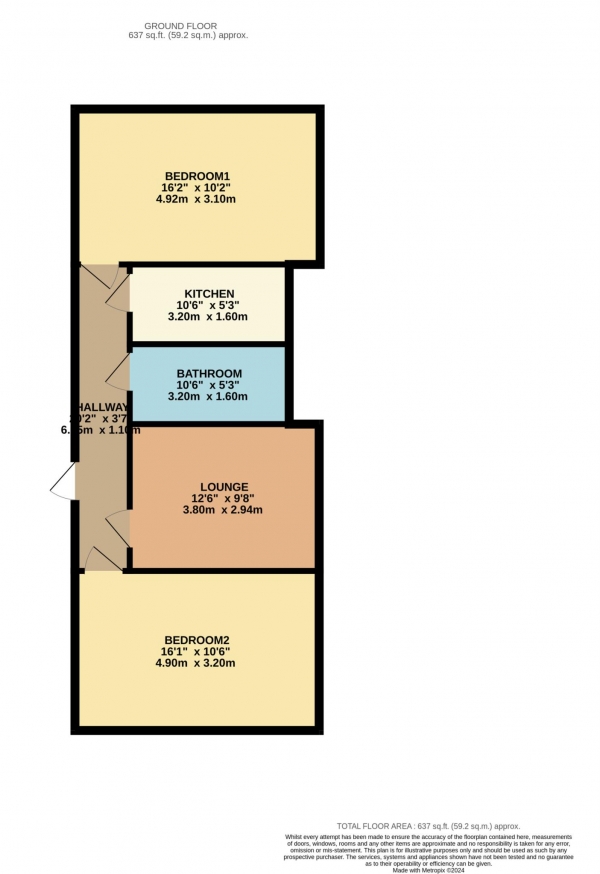 Floor Plan Image for 2 Bedroom Apartment to Rent in Gibbins Road, Selly Oak