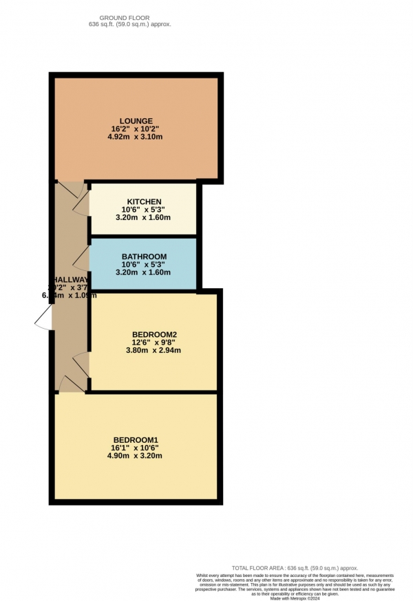 Floor Plan Image for 2 Bedroom Apartment to Rent in Gibbins Road, Selly Oak