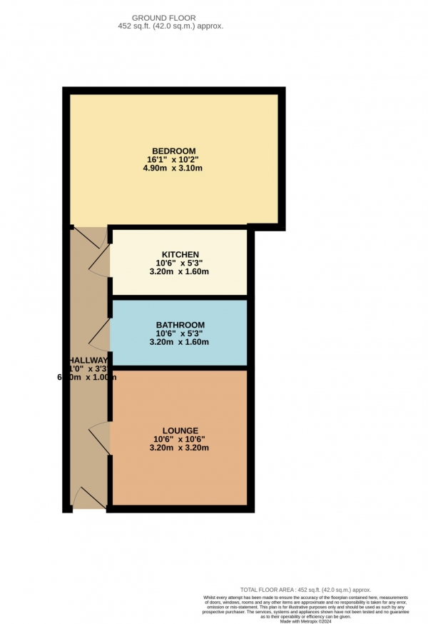 Floor Plan Image for 1 Bedroom Apartment to Rent in Gibbins Road, Selly Oak