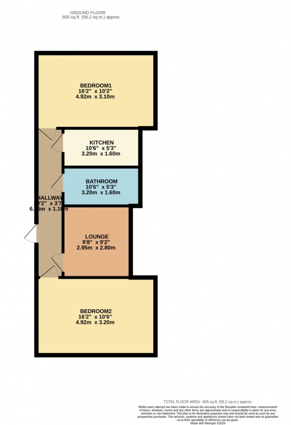 Floor Plan Image for 2 Bedroom Apartment to Rent in Gibbins Road, Selly Oak