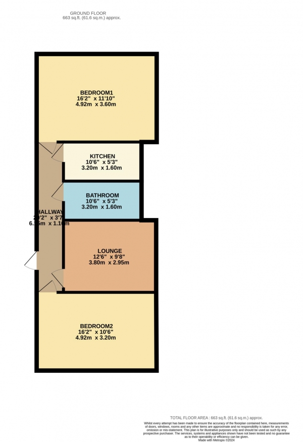 Floor Plan Image for 2 Bedroom Apartment to Rent in Gibbins Road, Selly Oak