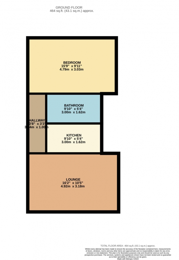 Floor Plan Image for 1 Bedroom Apartment to Rent in Gibbins Road, Selly Oak