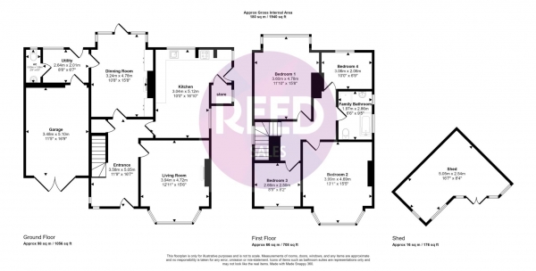 Floor Plan Image for 4 Bedroom Detached House to Rent in Daines Way,  Thorpe Bay